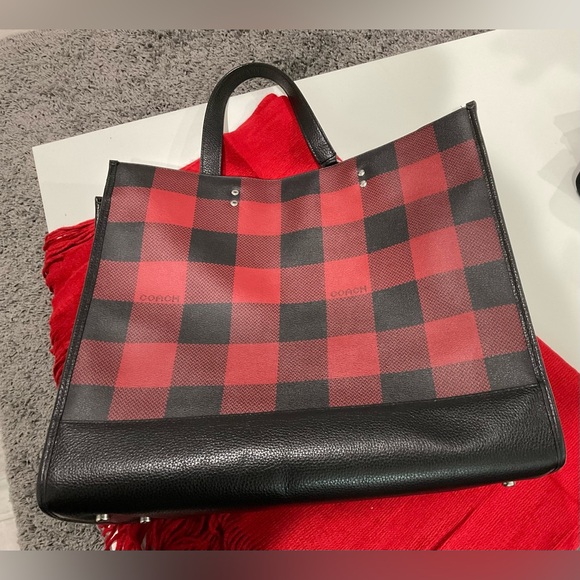 Coach plaid tote with matching wallet - Picture 7 of 16